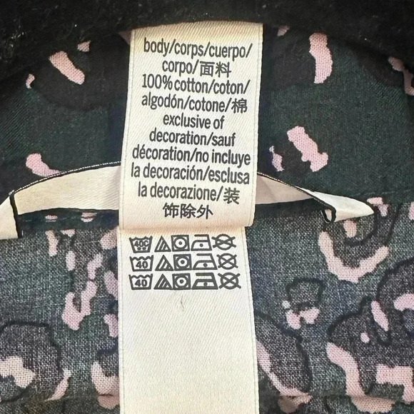 Victoria’s Secret cotton Long Sleeve Button Up Green Leopard Night Shirt Size M - Picture 6 of 11